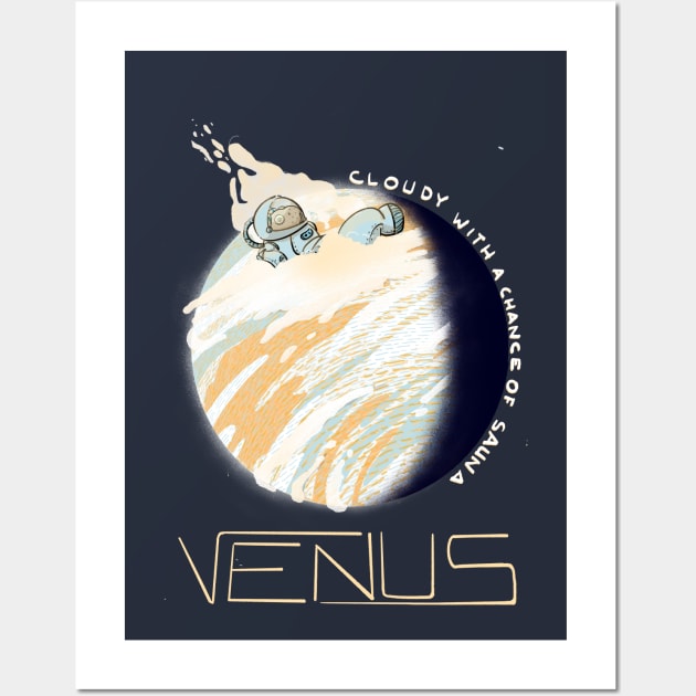 Astronaut manatee in space: Venus Wall Art by tostoini